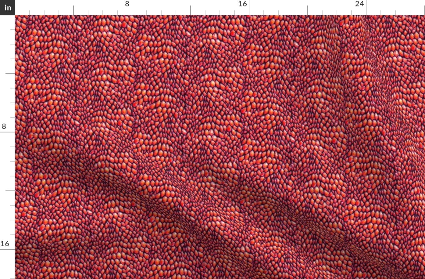 Spoonflower Fabric - Fantasy Red Dragon Scales Scale Costume Printed on Organic Cotton Sateen Fabric by The Yard - Sewing Quilting Apparel Home Decor