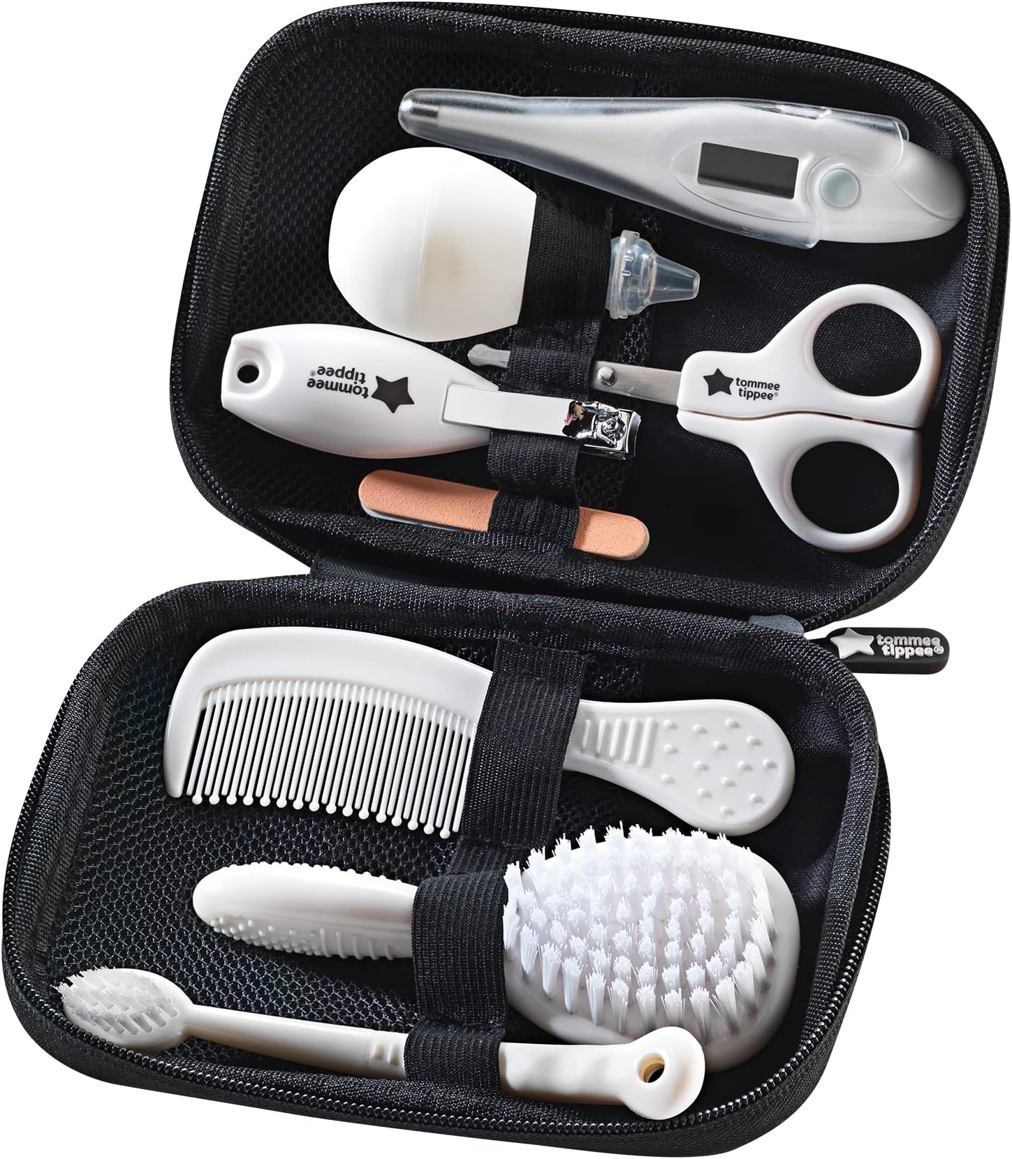 Tommee Tippee Baby Healthcare and Grooming Kit, 9X Essential Newborn Care Items for Home and Travel, Wipe-Clean and Waterproof Travel Case