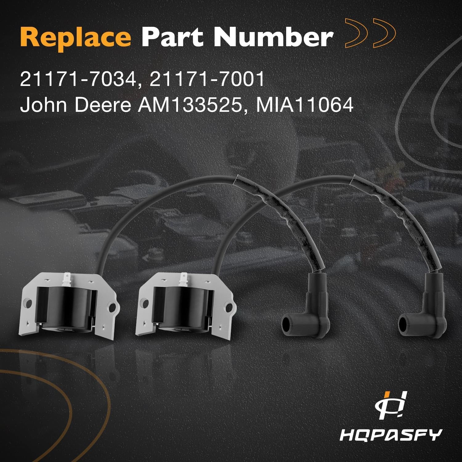 21171-7034 Ignition Coil, Compatible With Kawasaki FH541V/FH381V/FH430V/FH721D/FH601D, John Deere X300/X320 & More Engines, Replaces# Mia11064, 21171-7001 (2 Pack)