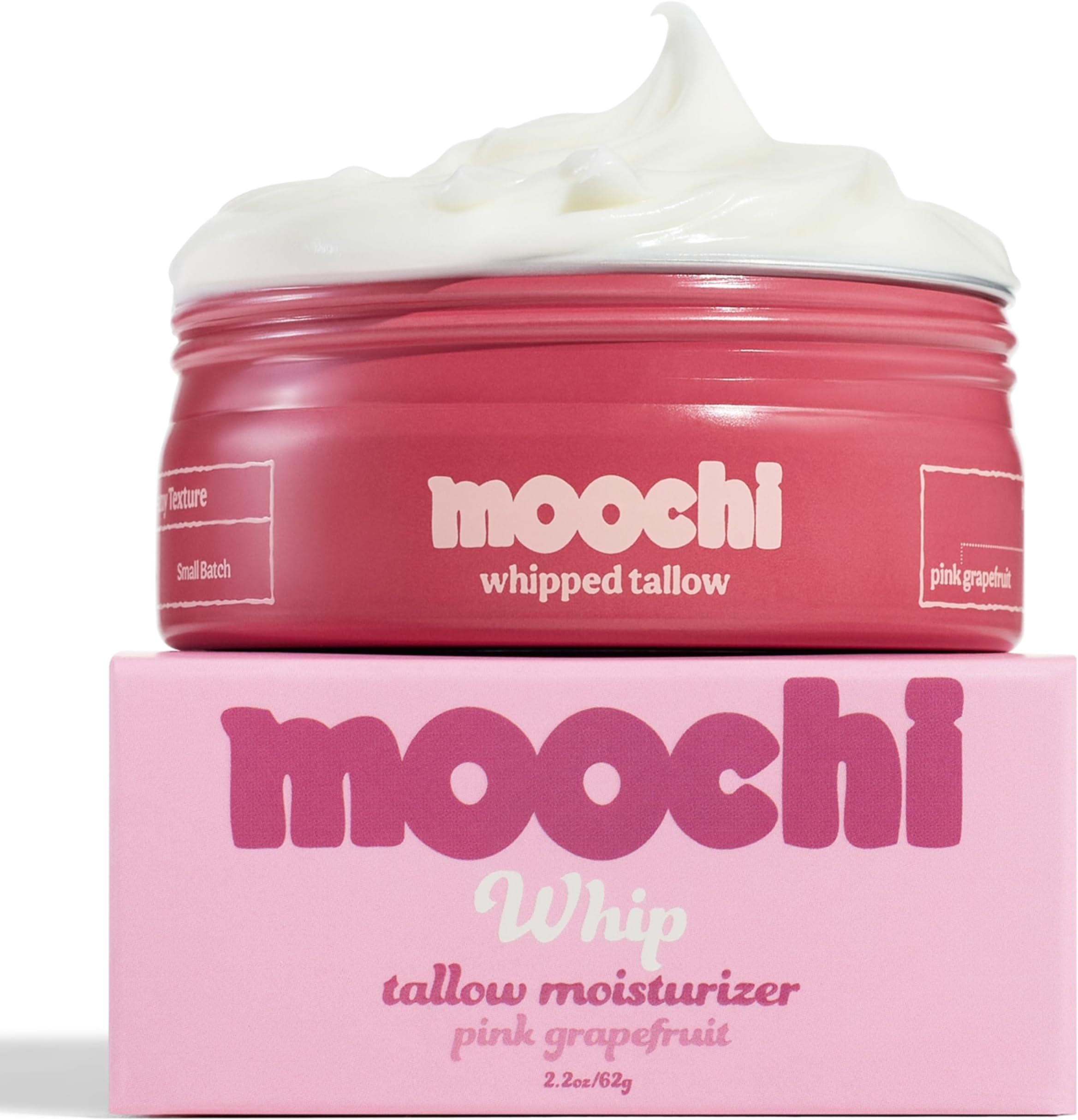 Beef Tallow for Skin – Organic 100% Grass-Fed Whipped Balm with Pink Grapefru...