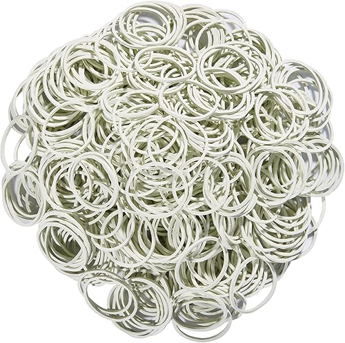 Miniatura 8 de AMUU Bandas de goma pequeñas, 1200 unidades, color amarillo, pequeñas bandas elásticas suaves para trenzas de cabello de 0.63 pulgadas de diámetro,