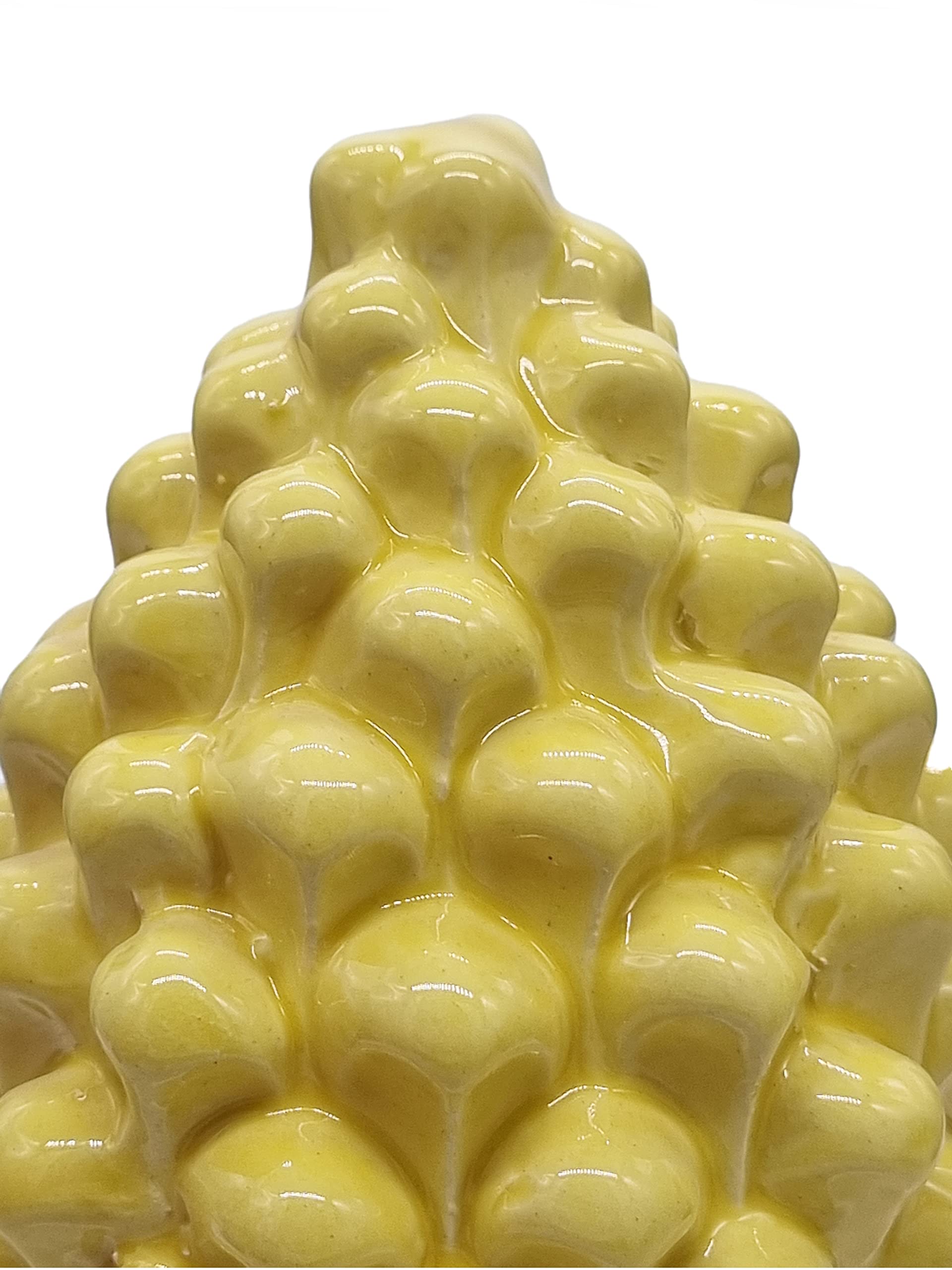 sicilia bedda - Pigna in Ceramica Siciliana - Prodotto Realizzato Interamente a Mano - Pigna Decorativa (Giallo, 18_x_11Cm)