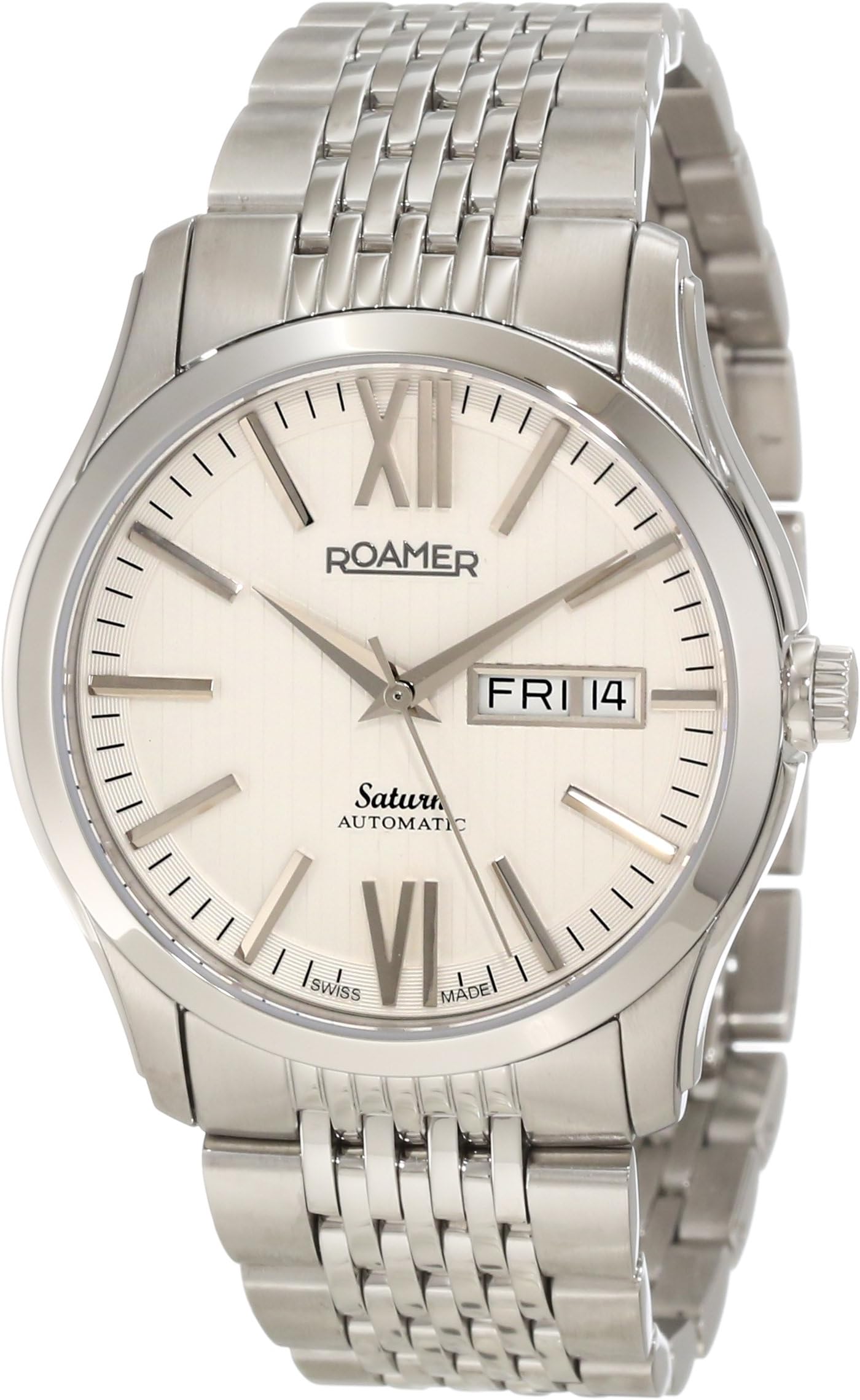 of Switzerland Men's 941637 41 13 90 Saturn Automatic White Dial Stainless Steel Date Watch