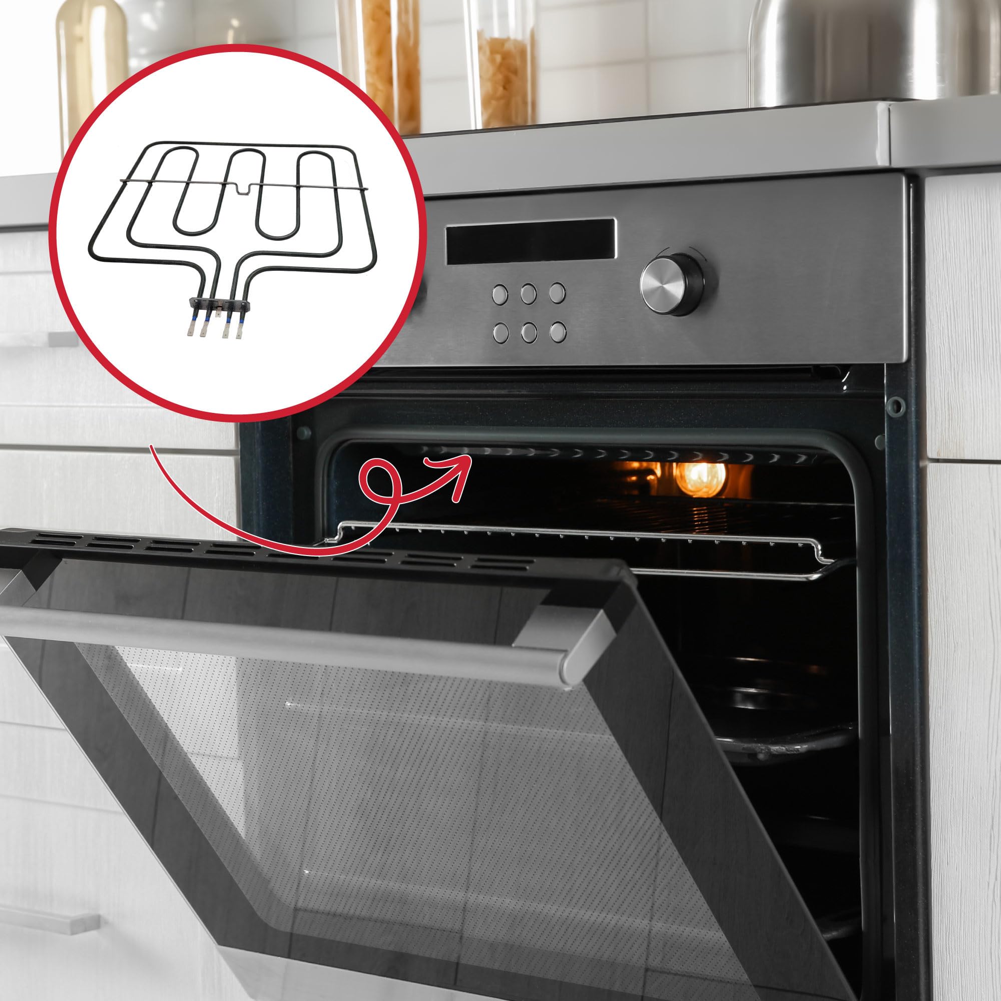 SOS Accessoire Widerstand, 1400 + 1200 W, für Backofen, Herd 32017631 Alia, Alliance, Atlantik, Avea, Aya, Bluesky, Casino, Kobal, Continental