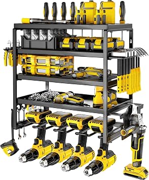 Power Tool Organizer Wall Mount,5 Tier Heavy Duty Tool Storage Rack