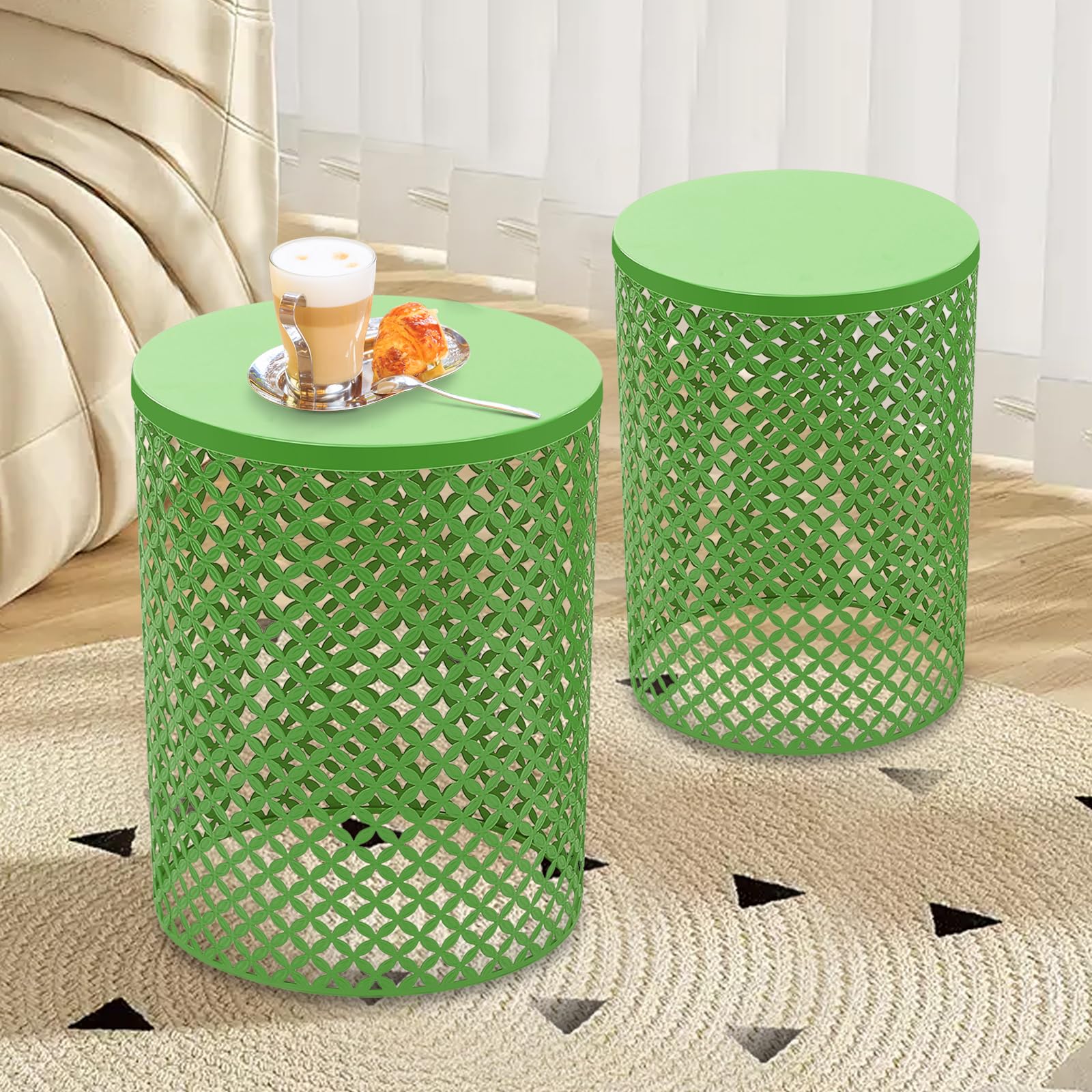 Amazon.com: LOHISHILO Outdoor Side Table Set of 2, Decorative