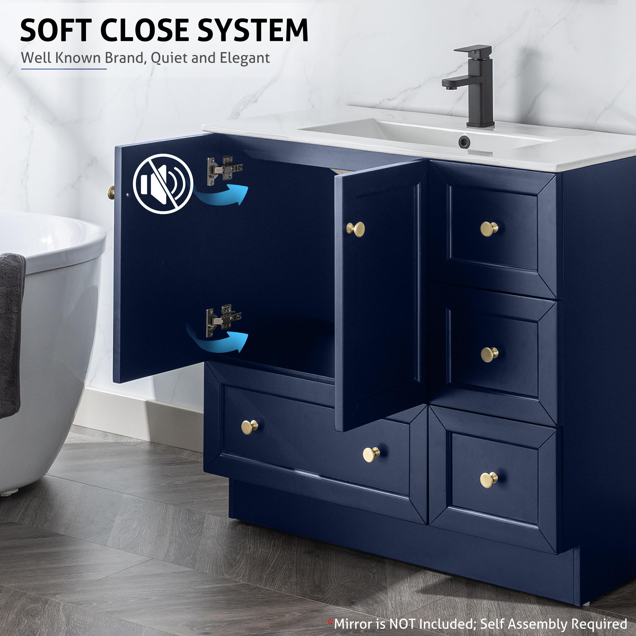 eclife 36" Bathroom Vanity Cabinet Sink Combo Set with Kitchen Base ...