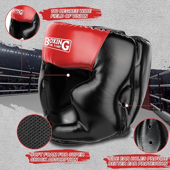 Kit de Protección para Boxeo con Casco y Guantes - Sparring miniatura 2