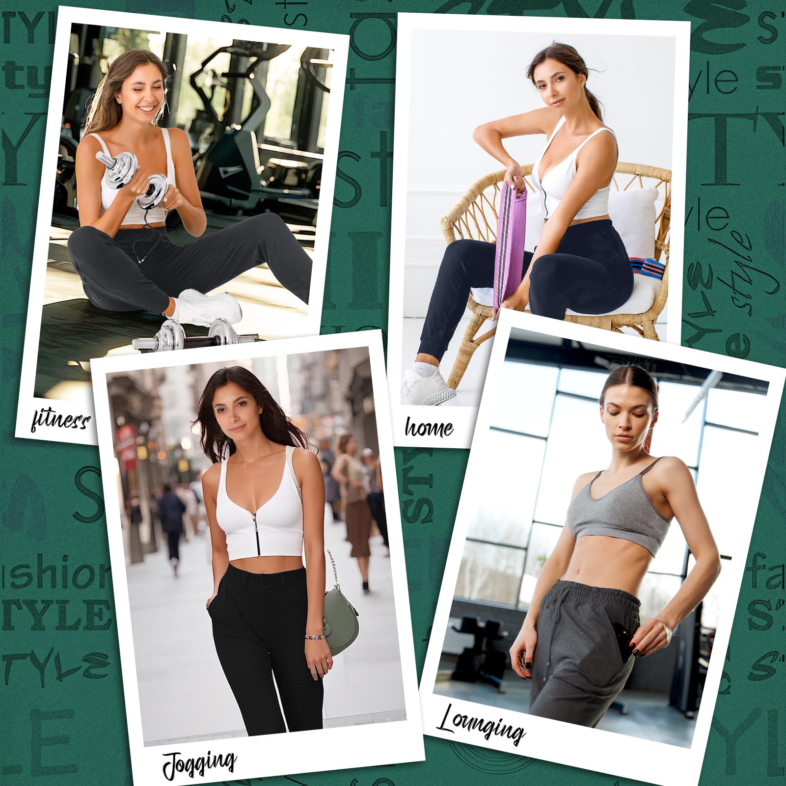 Walifrey Womens Joggers with Pockets, Drawstring Sweatpants Women for Lounging Jogging Workout and Gym