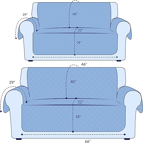Miniatura 3 de subrtex Juego de funda de sofá incluye fundas de sofá y sofá biplaza, protector de muebles reversible de alta calidad con correas elásticas para