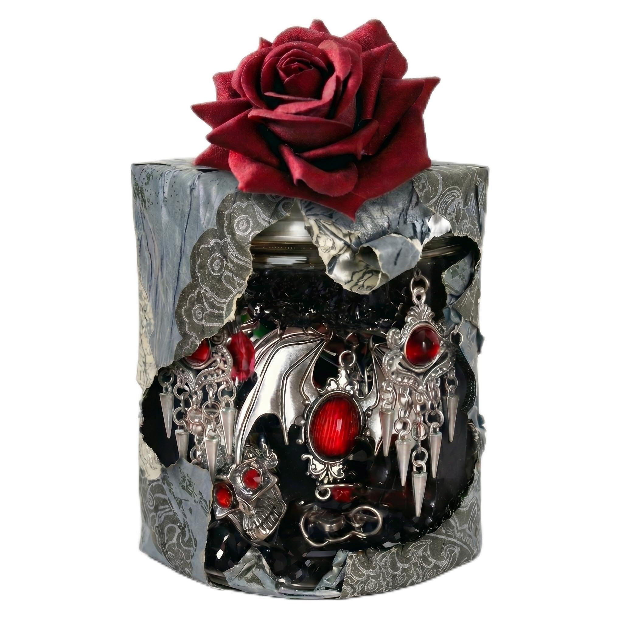 Mystery jewelry jar,Gothic jewelry box,26PCS(Necklace,Earrings,Rings,Keychain,Hair Clip),Goth accessories jewelry set,Valentines/Halloween Days,Vintage birthday gifts for men/women