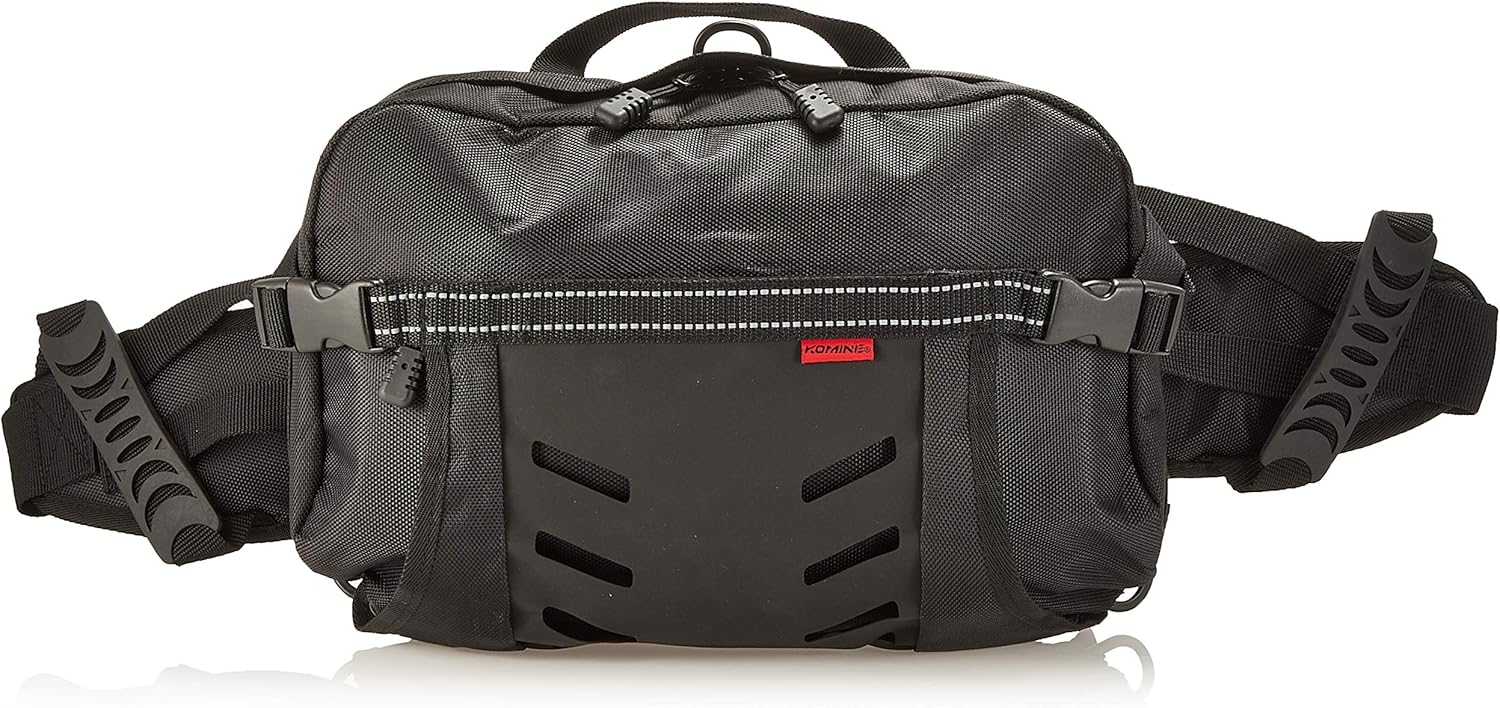 Amazon.co.jp Komine SA204 537 Motorcycle Riding Hip Bag, Black, 3.8