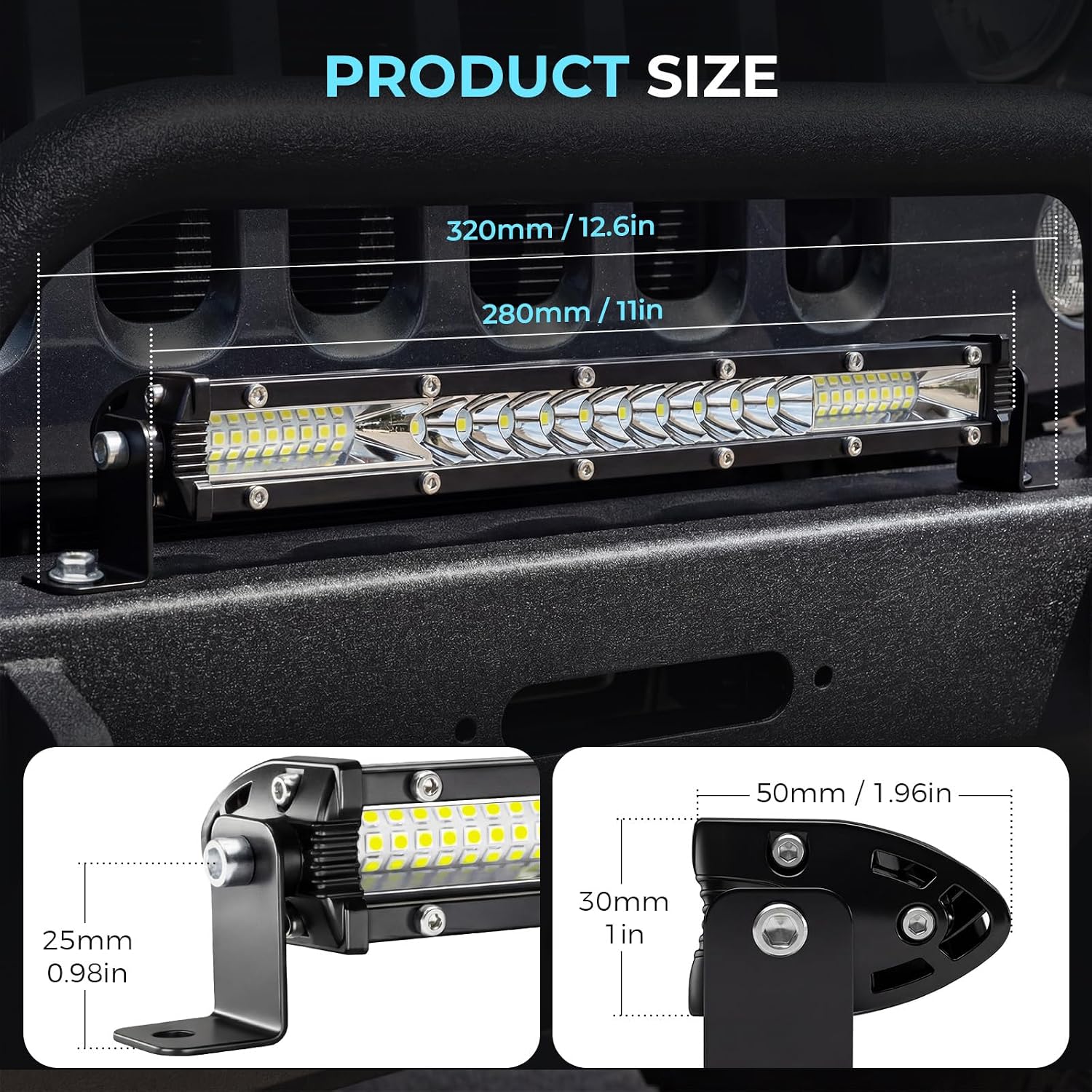 Light Bars for Trucks - 10Inch Ultra Slim LED Light Bar 12V 24V Spot Flood Combo Off Road Driving Fog Lights Waterproof Roof Bumper Lamp for Tractor ATV UTV Pickup Cart SUV(2 Pack)