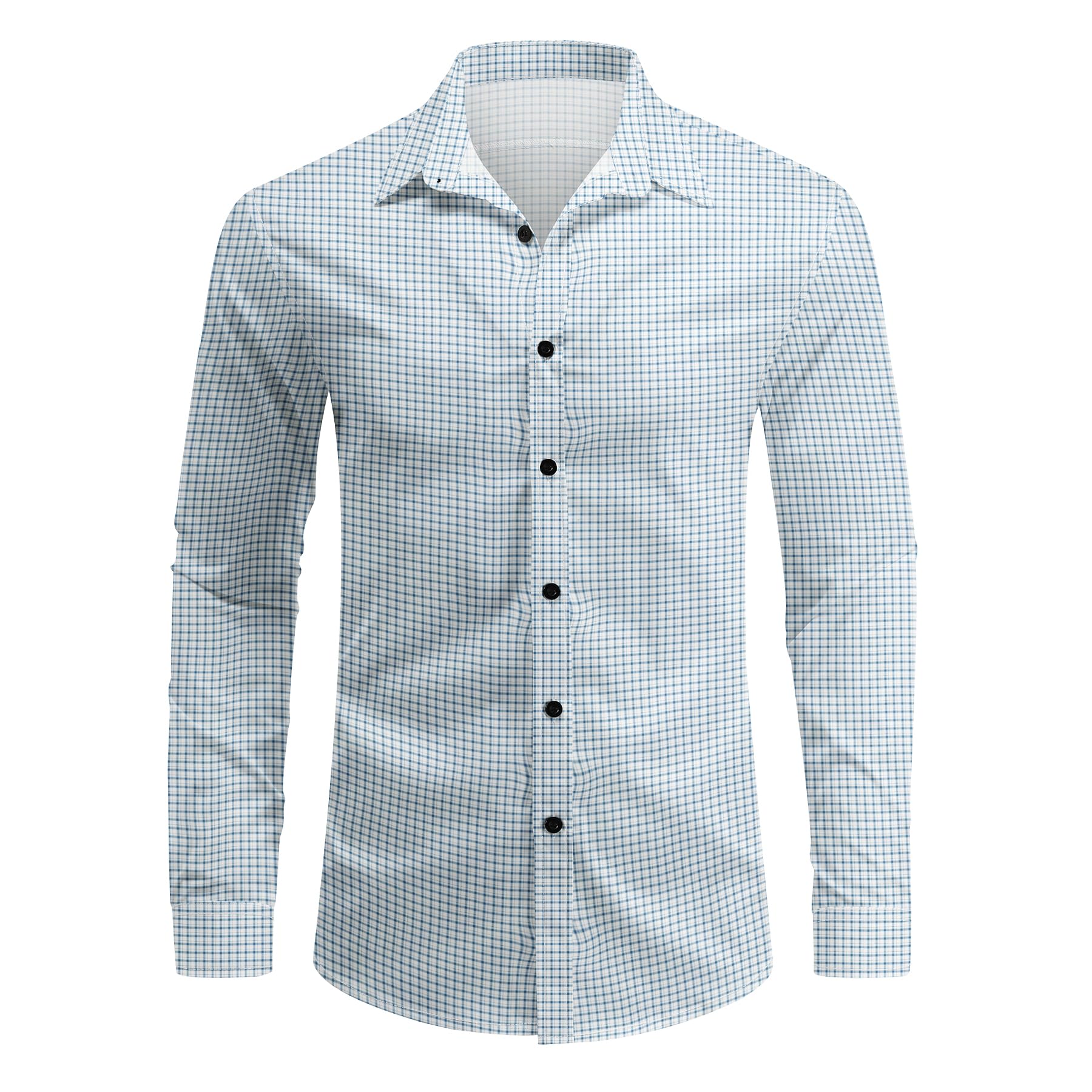 Allthemen Camicia da Uomo Maniche Lunghe Elegante Shirt Bottoni Estiva Slim Fit Tops Stampata Casual