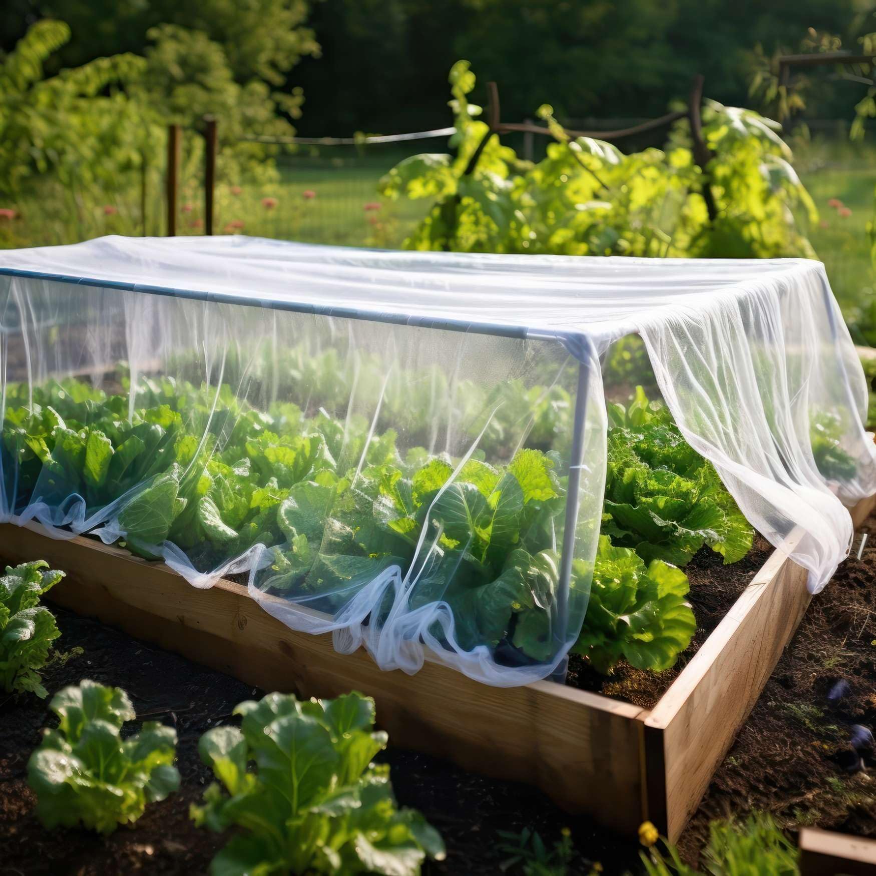 Rete Per Insetti da Giardino 3x3 Metri | Tessuto a Maglia Bianca di Diverse Dimensioni, Zanzariera Per la Protezione di Frutta e Verdura | Barriera Insetti Per Fragole, More e Piante di Bacche