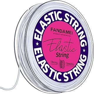 1mm Elastic String for Bracelets, FANDAMEI Elastic Beading Cord Stretchy for Bracelets Making, Stretch Bead Cord for Jewelry Making, Sturdy Thread for Bracelet Necklace Crafts Christmas DIY String