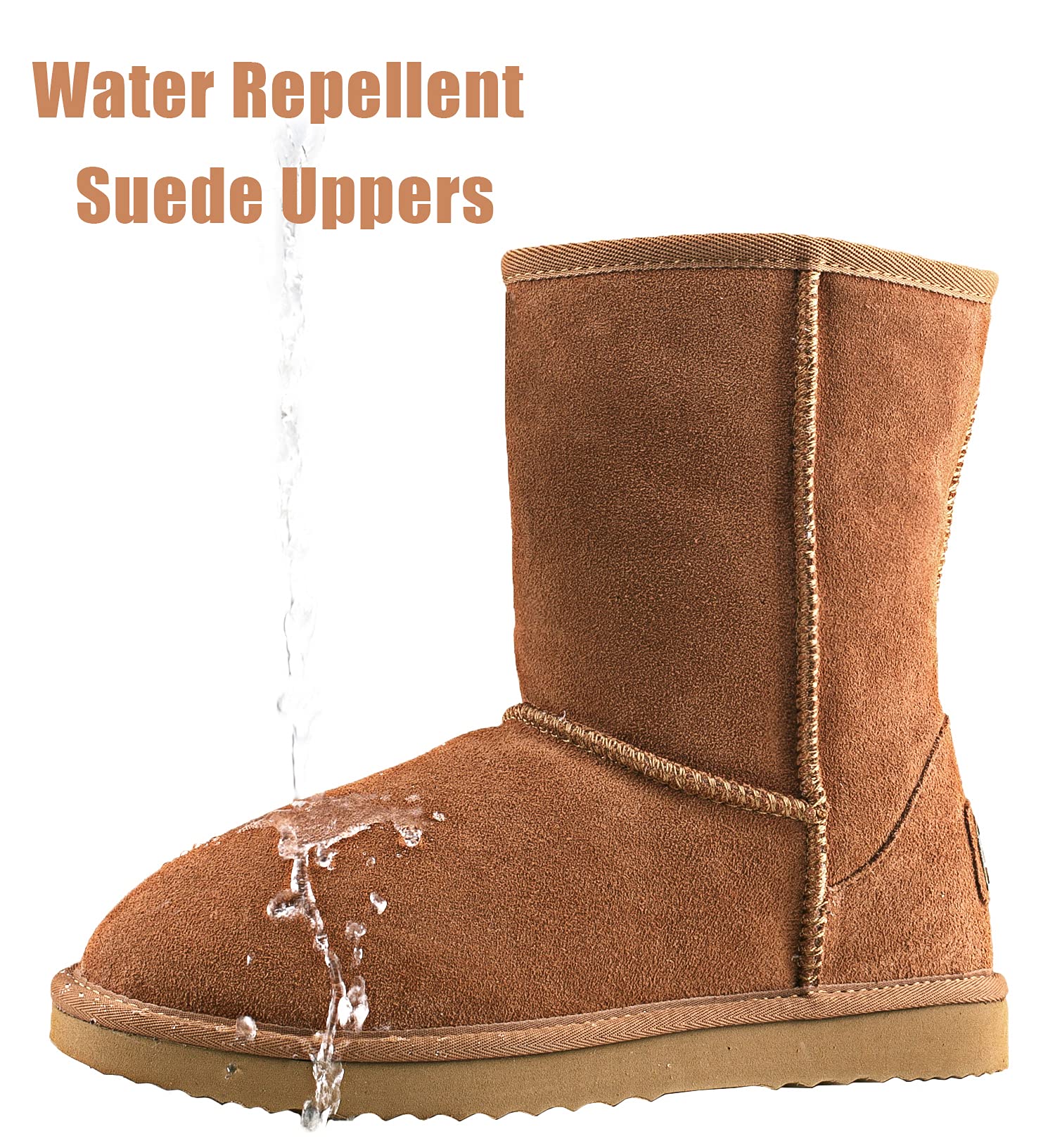 Shenduo Hombre Invierno Botas de Media Caña de Nieve Impermeable | Botas Media Pantorrilla Forradas de Piel Cálido Clásico Material Cuero Botas para Clima Frío