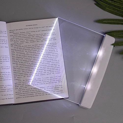 Luces planas para leer por la noche en la cama, luz LED transparente para página de libros, luz marcapáginas para lectura, iluminador, panel de