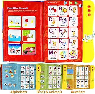 Boxiki kids ABC Sound Book for Children Interactive Toy with English Letters, Words and Shapes. Educational Toys for Toddlers, Learning Toys for 3 Years and Older