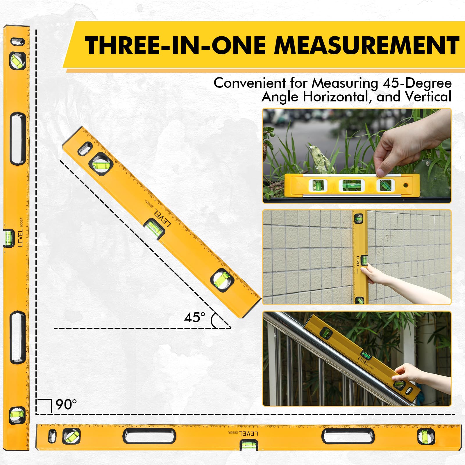 Kingdder Spirit Level Set - 5 Piece Magnetic Levels -5