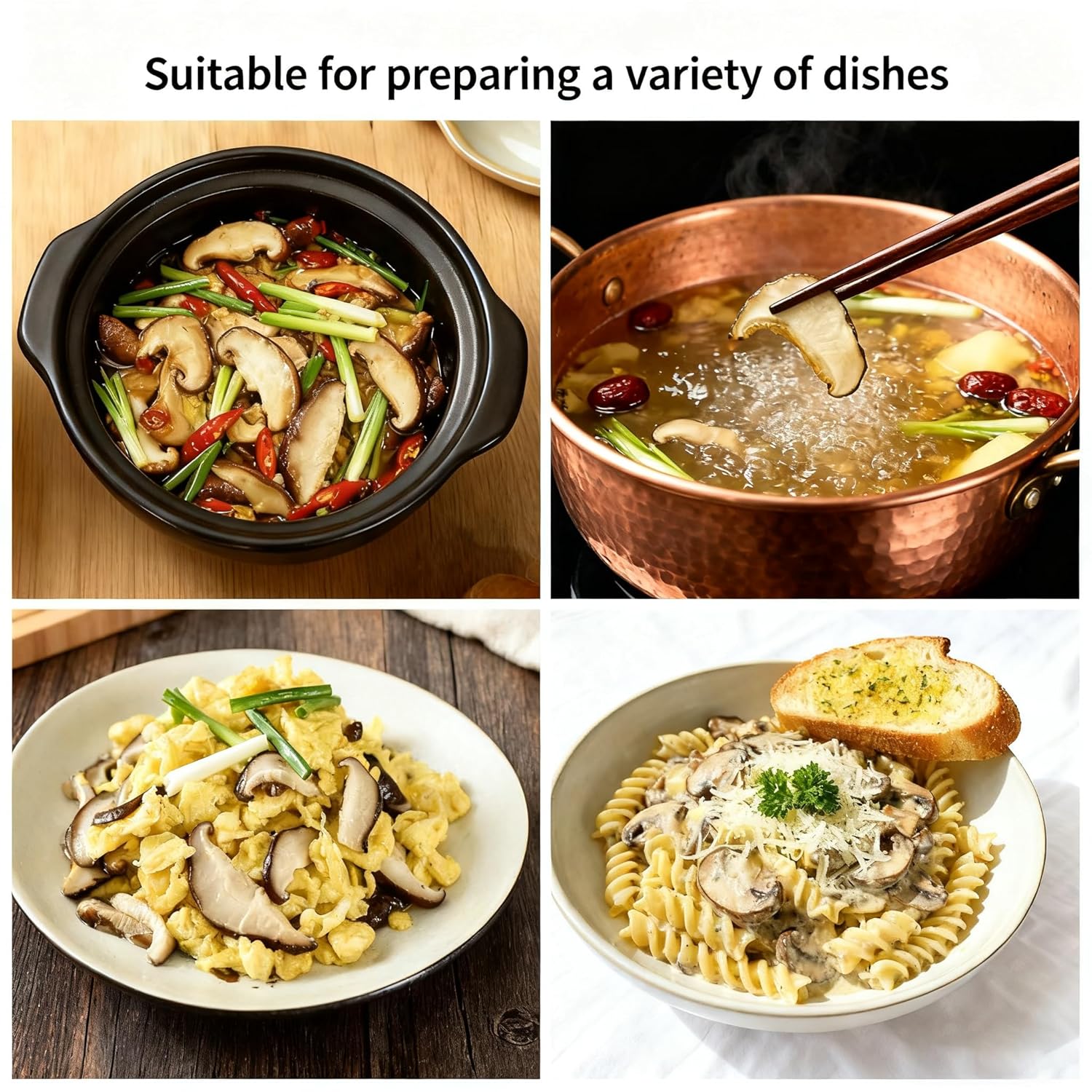 16 Oz Dried Sliced Shiitake Mushrooms for Cooking, Dehydrated Shiitake Mushroom Slices, Dry Mushrooms for Soup, Stemless, Vacuum Sealed, Rehydrate Quickly, Soft Texture, Fresh Flavor, Vegan, No Fumigation Sulfur