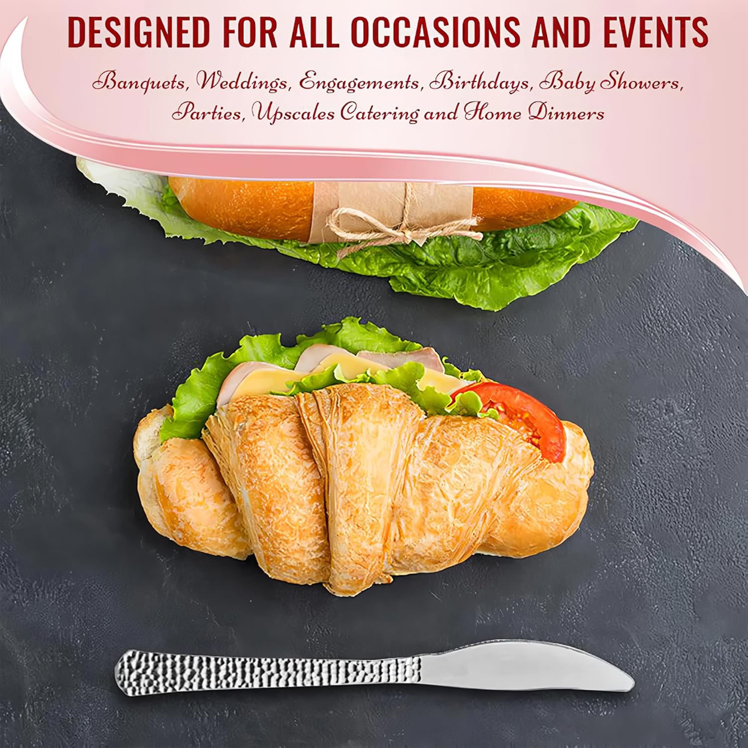 Kaya Hammered Plastic Spoons - 6.75' | Silver | Pack of 20 : Health & Household