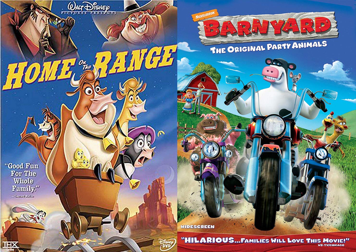 Amazon Com On The Farm Animals Disney Home On Range Music Cartoon Barnyard Original Party Animals Dvd Animated Double Feature Set Bundle Movies Tv