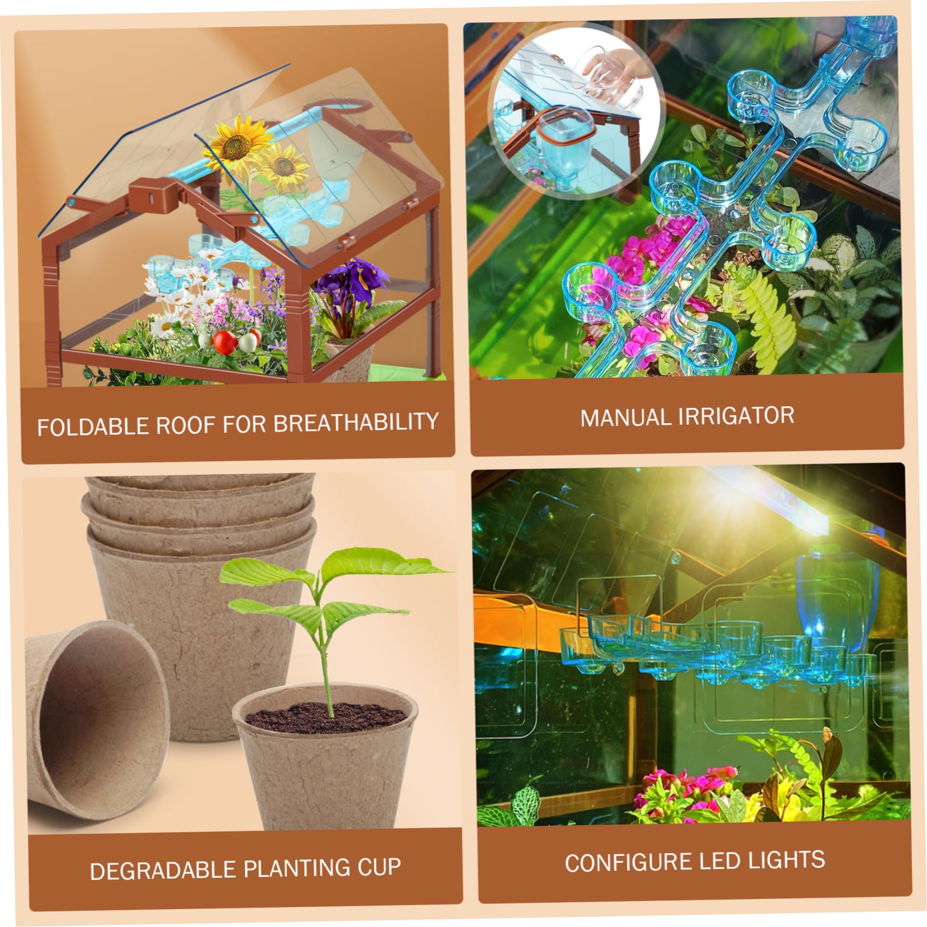 Kit de Plantas para niños Grow House Kit de Cultivo de Plantas para niños con Sistema de riego, jardinería educativa para niñas sin Semillas ni Tierra de Dos Pisos, jardinería para