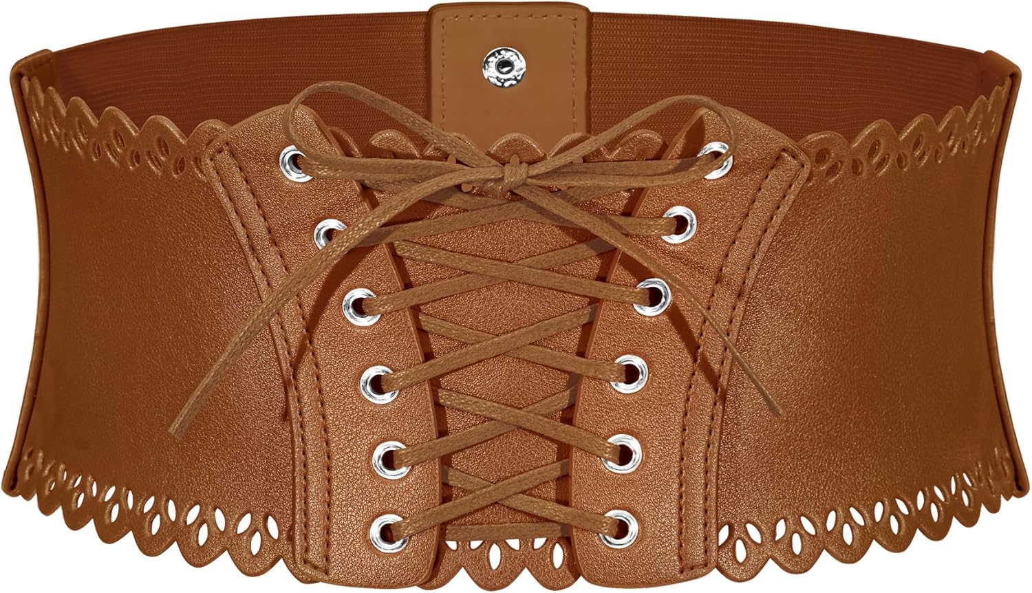 Wedtrend Womens Wide Elastic Belts Leather Corset Belt Ladies Cinch Belts Waist Lace-Up Corset Belt for Dress