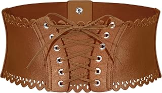 Wedtrend Underbust Corset Belt for Women Waist Wide Belts for Women | Elastic Leather Lace Cinches Waist,Stretchy Vintage Style Belt for Dresses, Plus Size Daily Wear and Pirate Looks