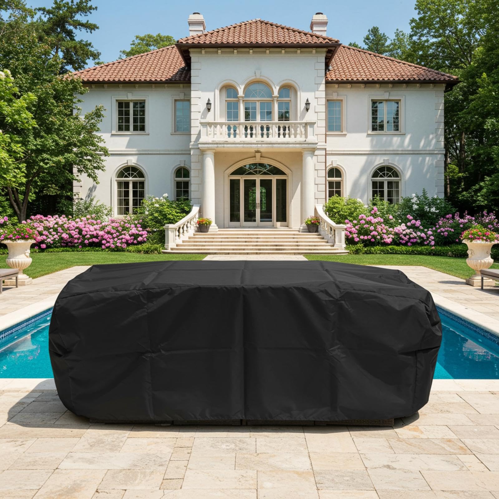 Coperture per Mobili Giardino Coperture da Esterno 160x130x75cm/Lunghezza x Larghezza x Altezza Impermeabile Copertura per Tavolo Anti-UV Oxford Copritavolo da Esterno Copertura Tavoli da Giardino