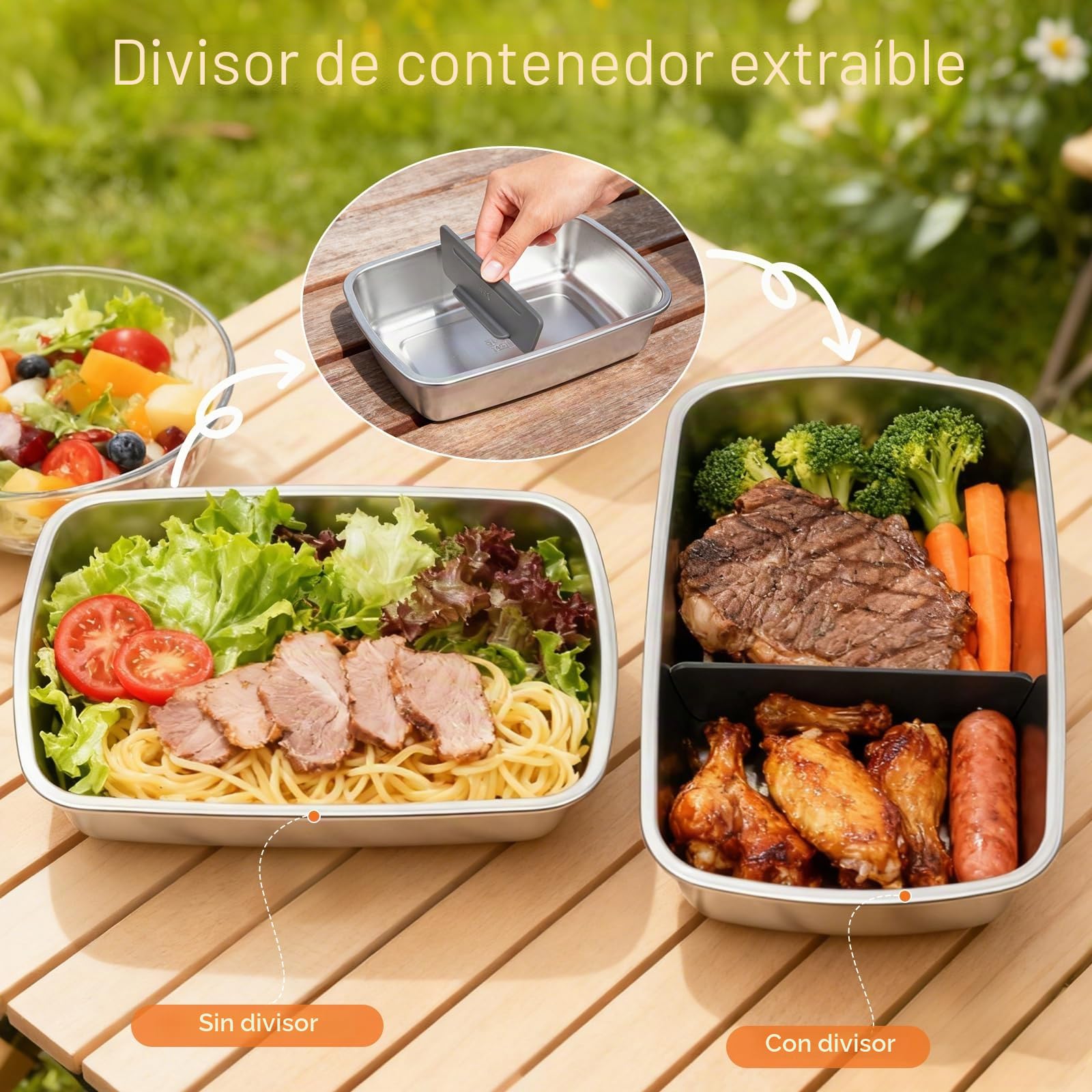 Fiambrera Eléctrica Sin Cables 1.3 L,Tupper Calentador para Comida,Recargable para Almuerzo Eléctrico con Batería 24000mAh, Para Coche Camión Oficina y Trabajo