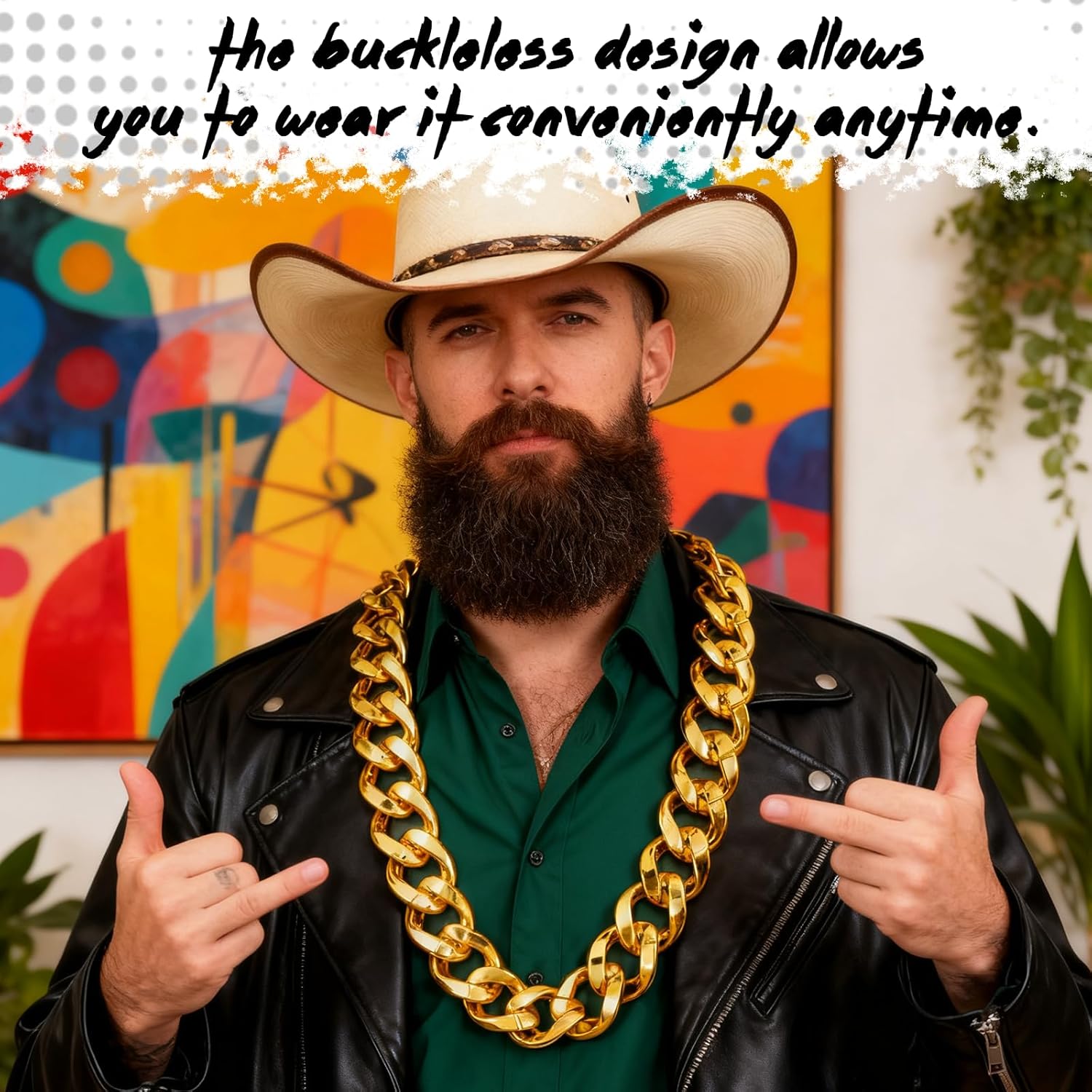 24 Pcs Fake Gold Chain Necklace Set, Big Chunky Faux Rapper Chain, Chunky Hip Hop Rapper Costume Jewelry, 32 Inch Resin Plastic Party Accessories, 80s 90s Punk Style Non-Fading Bling Bling Chains - Image 5