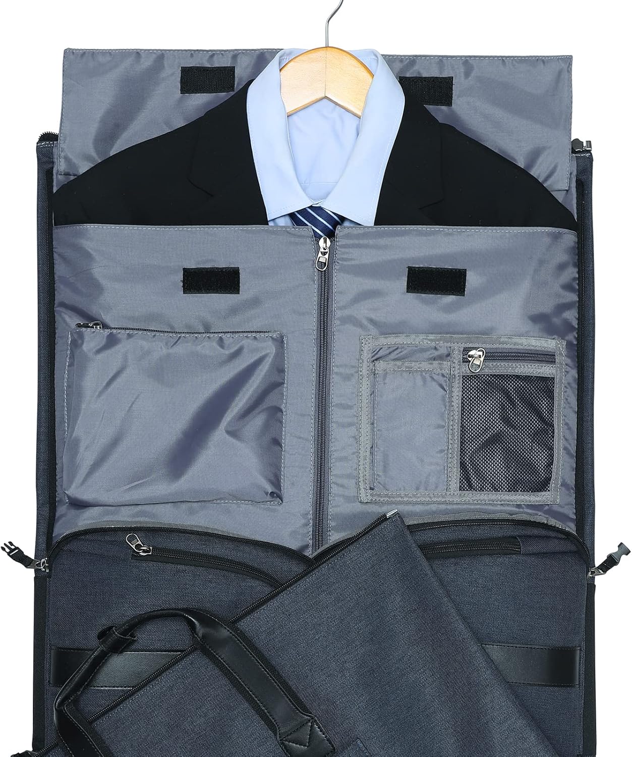 review Suit Garment Bags for Men Travel, zalupri Convertible Carry on Garment Bags with Shoulder Strap - 2 in 1 Hanging Suitcase Suit Duffel Bag for Men Women, Blue