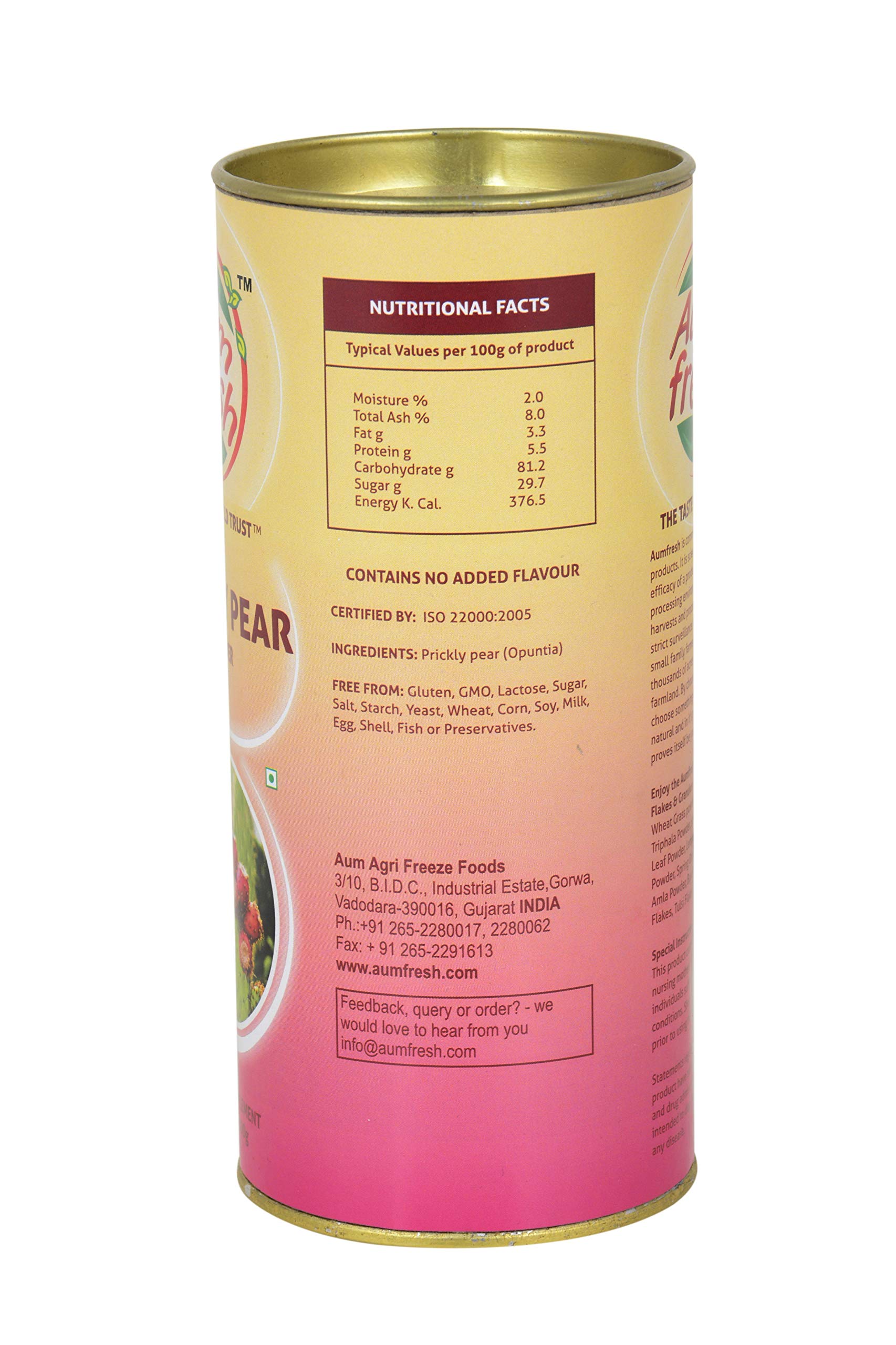 AumFresh Prickly Pear Fruit Powder - 100% Pure & Natural,100 gm | Real Fruit Powder - Image 3 thumbnail