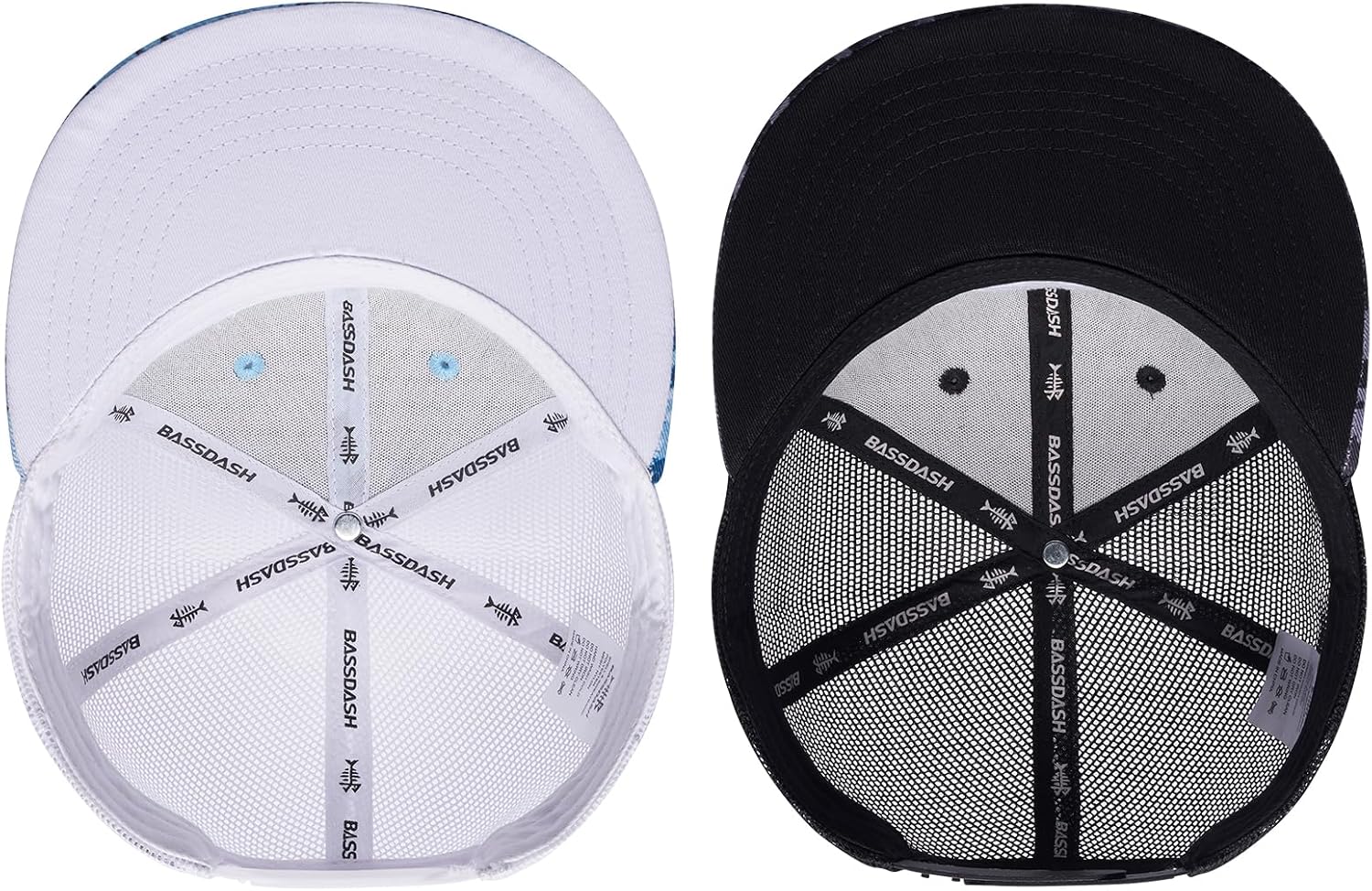 BASSDASH 2 Pack Flat Brim Trucker Cap Adjustable Snapback Hat Mesh Back for Men Women Fishing Hunting - Image 5
