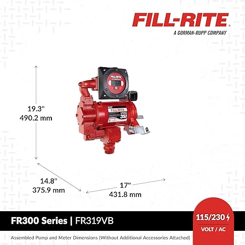 Miniatura 5 de Fill-Rite Bomba de transferencia de combustible FR319VB 115V230V 35 GPM con paquete de medidor digital (sin pulsera)