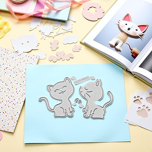 Miniatura 7 de Troqueles de corte de gatos para hacer tarjetas, plantillas de corte para álbumes de recortes, álbum de fotos, troqueles de papel decorativo para