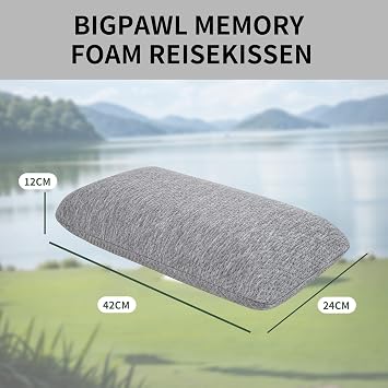 Travel Pillow Memory Foam Camping Pillow with Pack Sack 42 x 24 x 12 cm