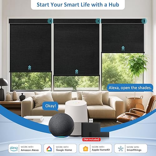 Miniatura 5 de Persianas motorizadas inteligentes con control remoto, persianas enrollables automáticas sin taladro, persianas eléctricas opacas para ventanas,