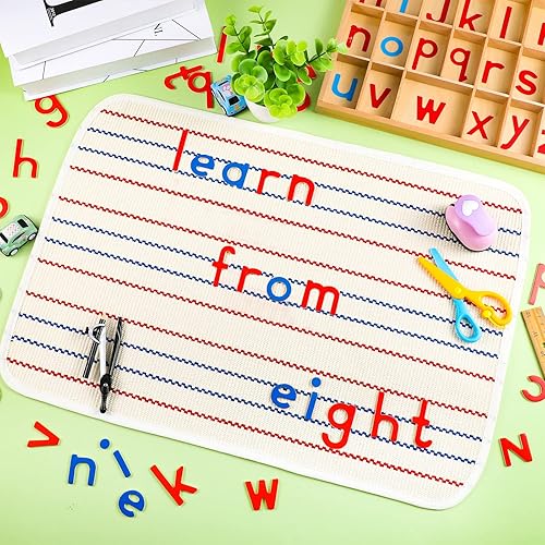 Miniatura 4 de Letras Montessori Letras móviles de madera con caja y tapete grande, letras pequeñas del alfabeto de madera, bandejas Montessori, ortografía