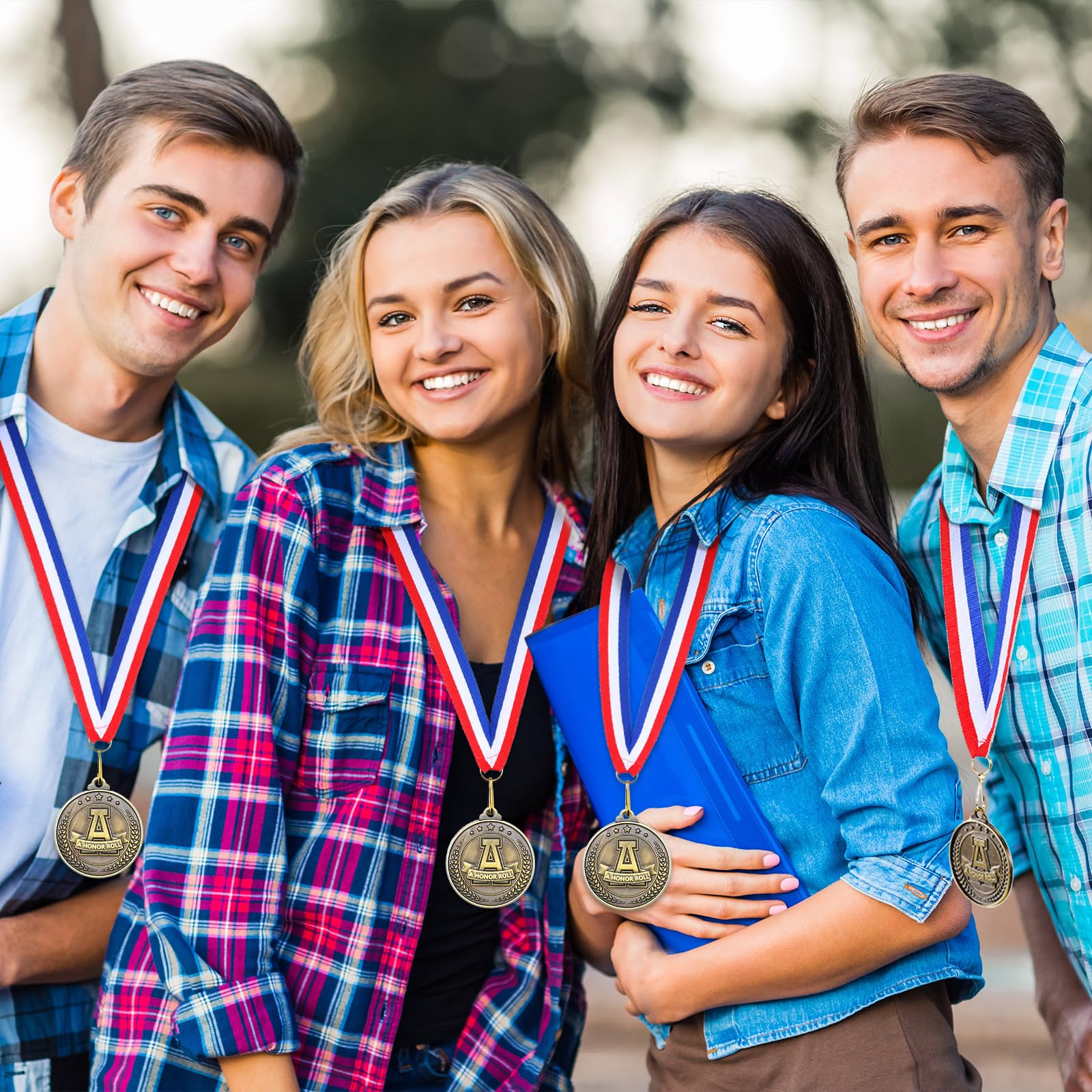 Quelay 30/60 medallas de oro de 2 pulgadas para ganadores de premios, a granel con cintas para el cuello, trofeo de metal, medallas de regalo para estudiantes, adultos, torneos escolares