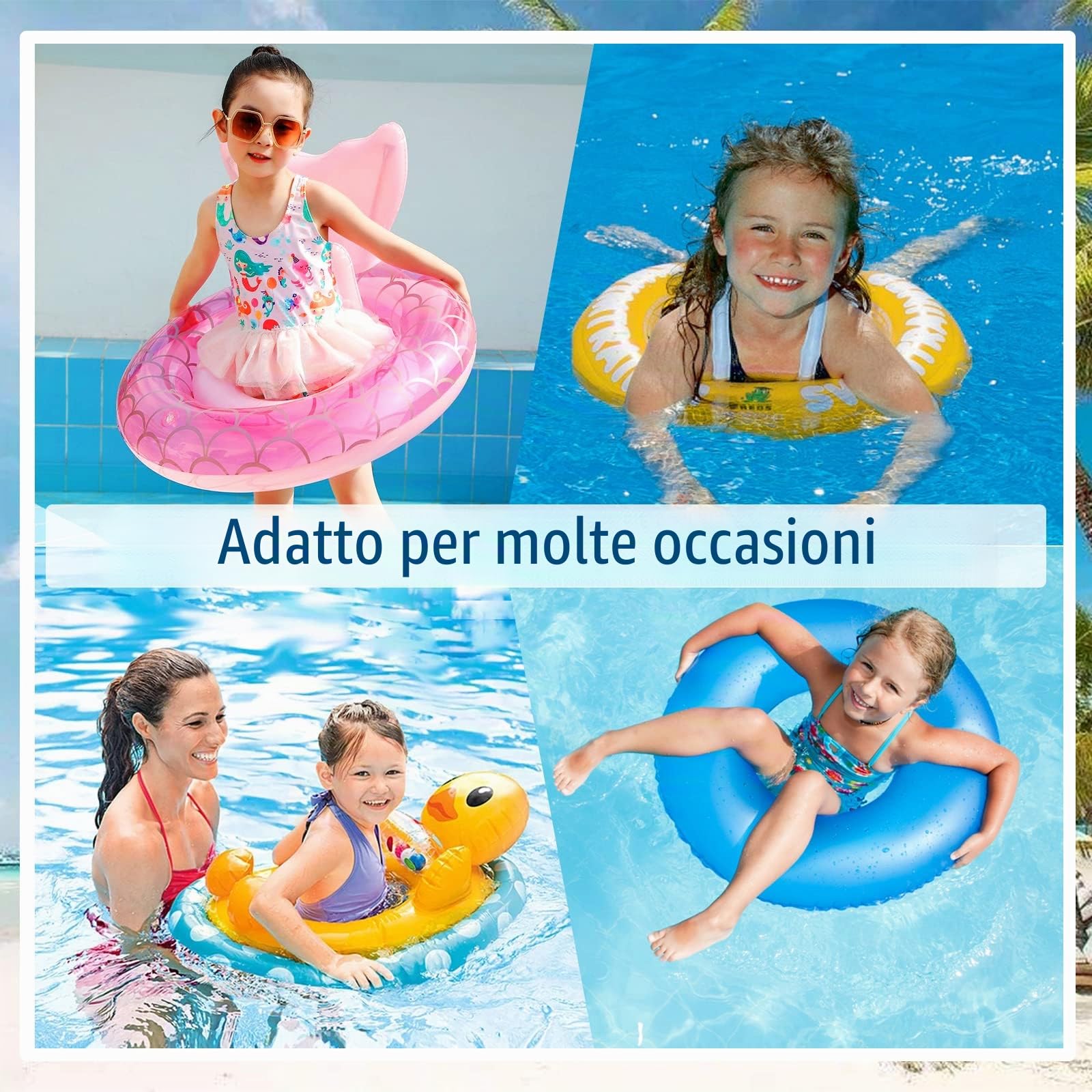 Vibbang Anello di Nuoto per Bebè, Anello da Nuoto Gonfiabile per Bambini, Anello da Spiaggia per Bambini, Salvagente con Mutandina Aiuta i Bambini 6-36 Mesi, Piscina Estiva All'aperto