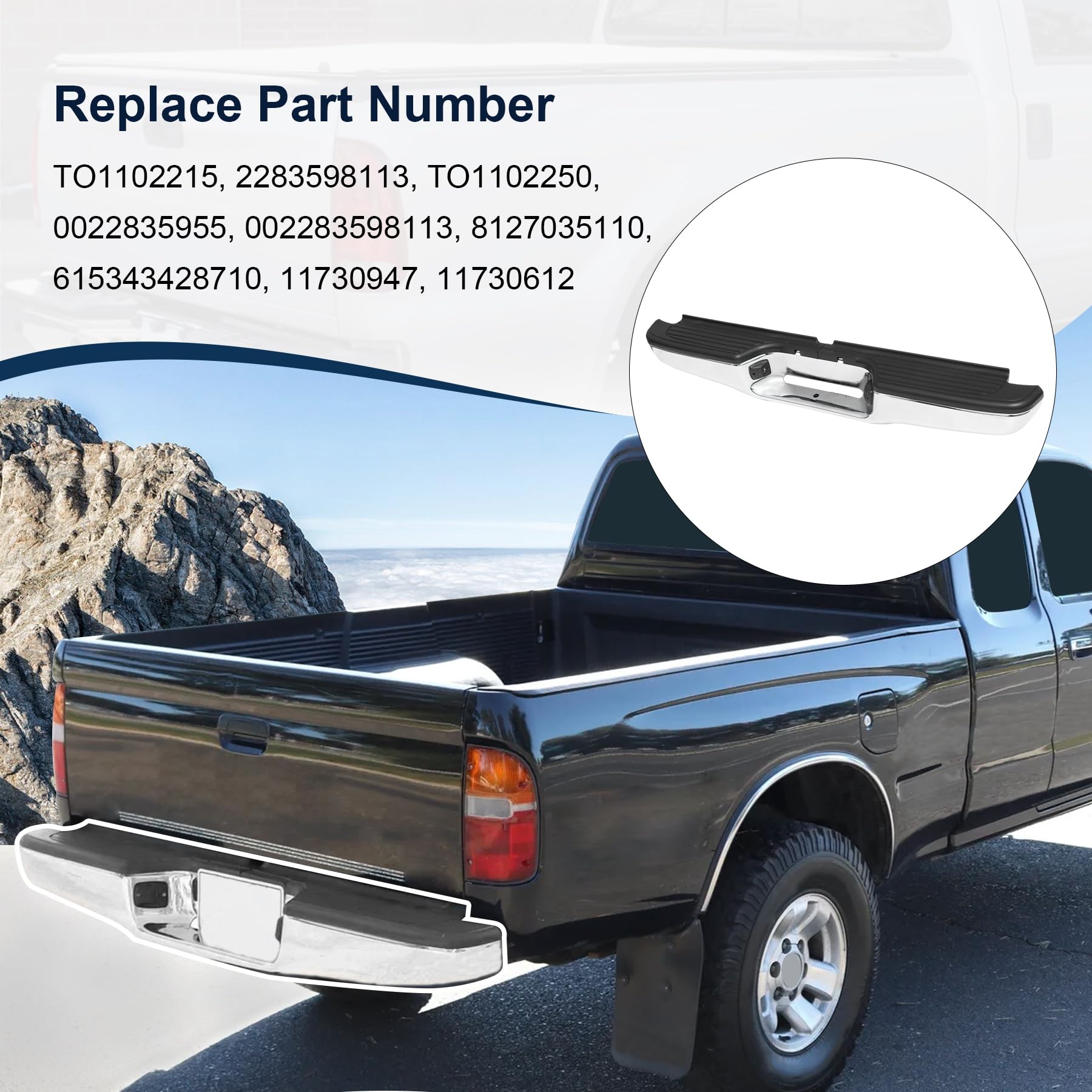 Rear Step Bumper Face Bar Assembly Replacement For Toyota Tacoma