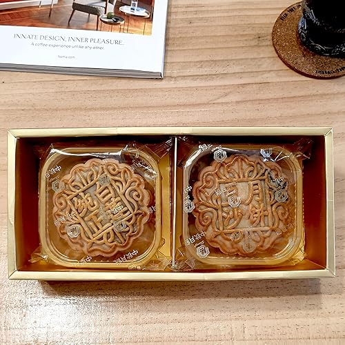 Miniatura 6 de KWOLYKIM 2 unidades de pasta de frijoles rojos pastel de luna postre tradicional chino del festival de mediados de otoño pastel de luna 13 onzas