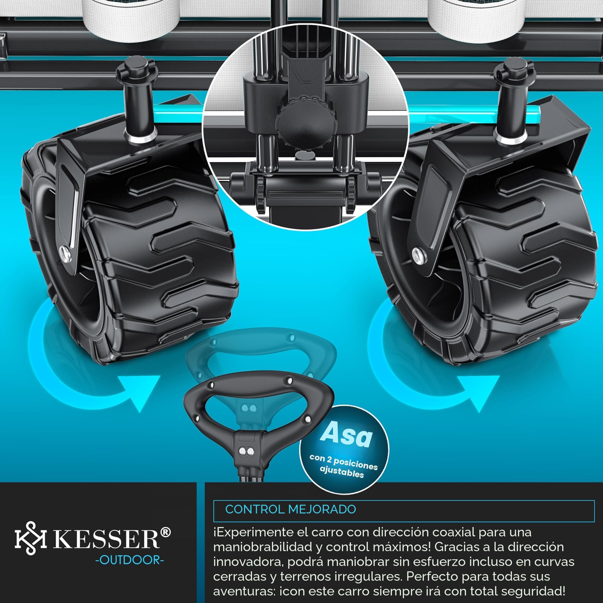 KESSER Carro Plegable de hasta 150 kg, Soporte hasta 150 kg, Neumáticos de Goma Maciza, Carro de Mano, Carro de Transporte, Remolque de Jardín Plegable