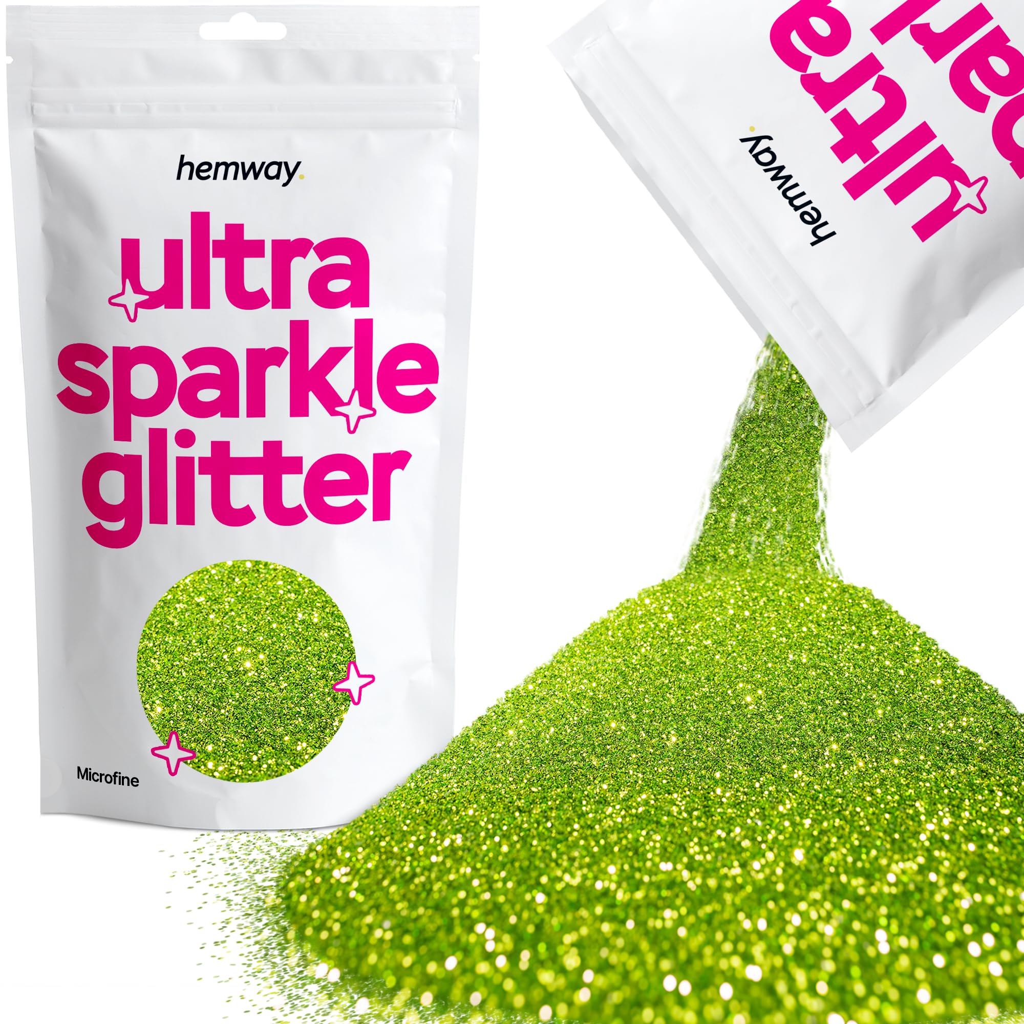 Hemway Ultra Sparkle Glitter Baby Pink Iridescent 100g Fine | Glitter for Arts & Craft, Makeup, Nail Art, Crafting, Card Making, Sparkle Decoration — view 223
