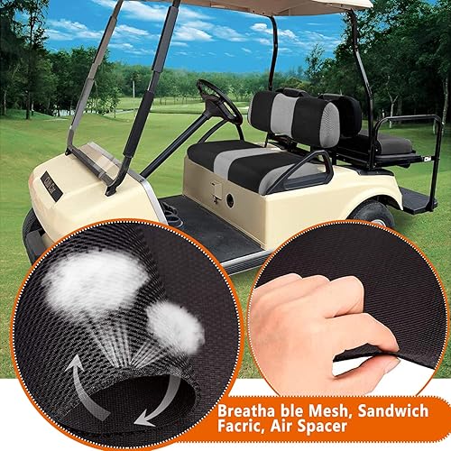 Miniatura 53 de Juego de fundas de asiento de carrito de golf, fundas para asientos delanteros de carrito de golf, ajuste para Club Car Precedent OEM, cojín