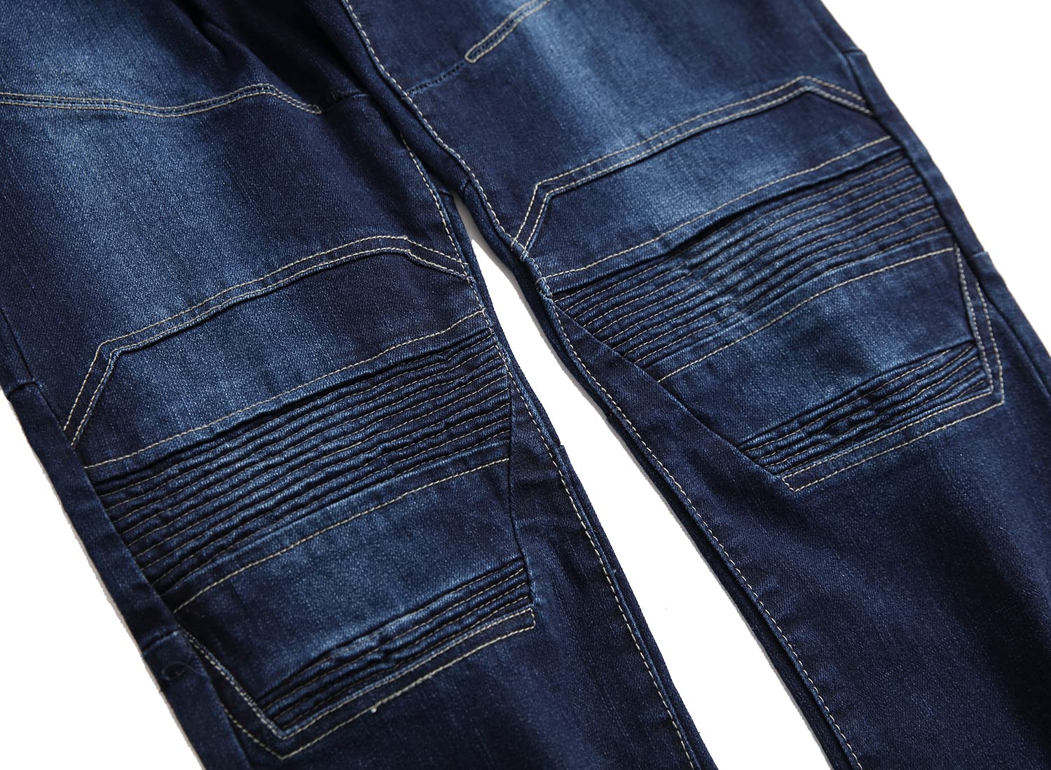 DANT BULUN Jeans da motociclista da uomo strappati Slim Straight Fit con cerniera Deco, 9006., 48