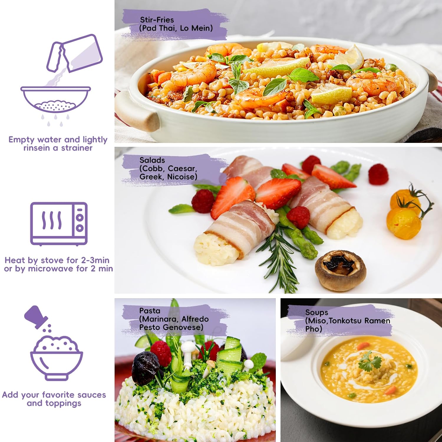 YUHO Organic Konjac Shirataki Rice,10 Packs, Closer to Rice, Plant Based Vegan Gluten Free Low Carb Health Rice for Quick Meals, 10 Pack, 56.5 oz